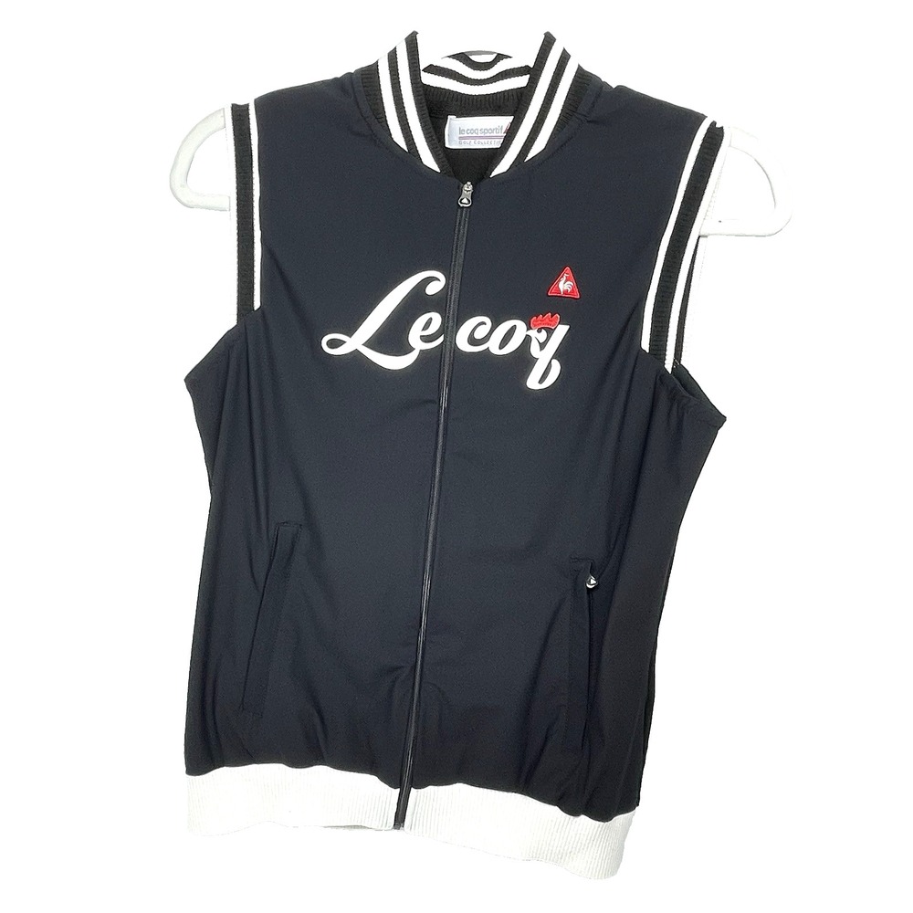 Le Coq Sportif Golf Collection Women's Zip Up Pockets Athletic Stretch Vest M